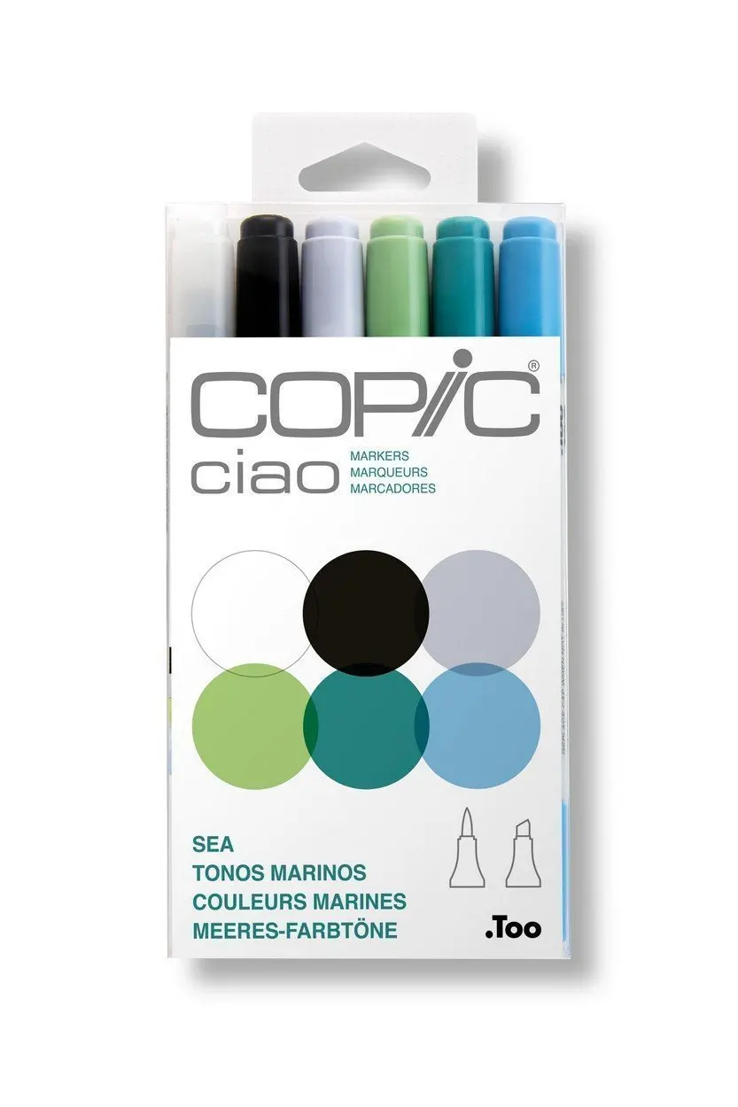 Набор маркеров на спиртовой основе Copic Ciao океан 6 цветов |