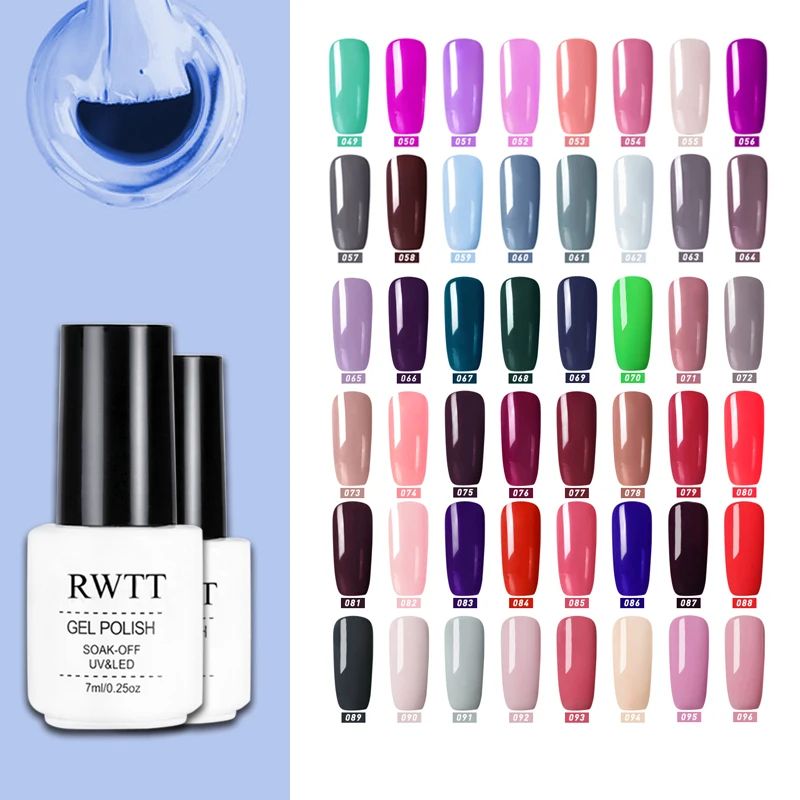 RWTT 7 мл УФ гель Лаки лак для ногтей набор маникюра покрытие полустойкое к полу