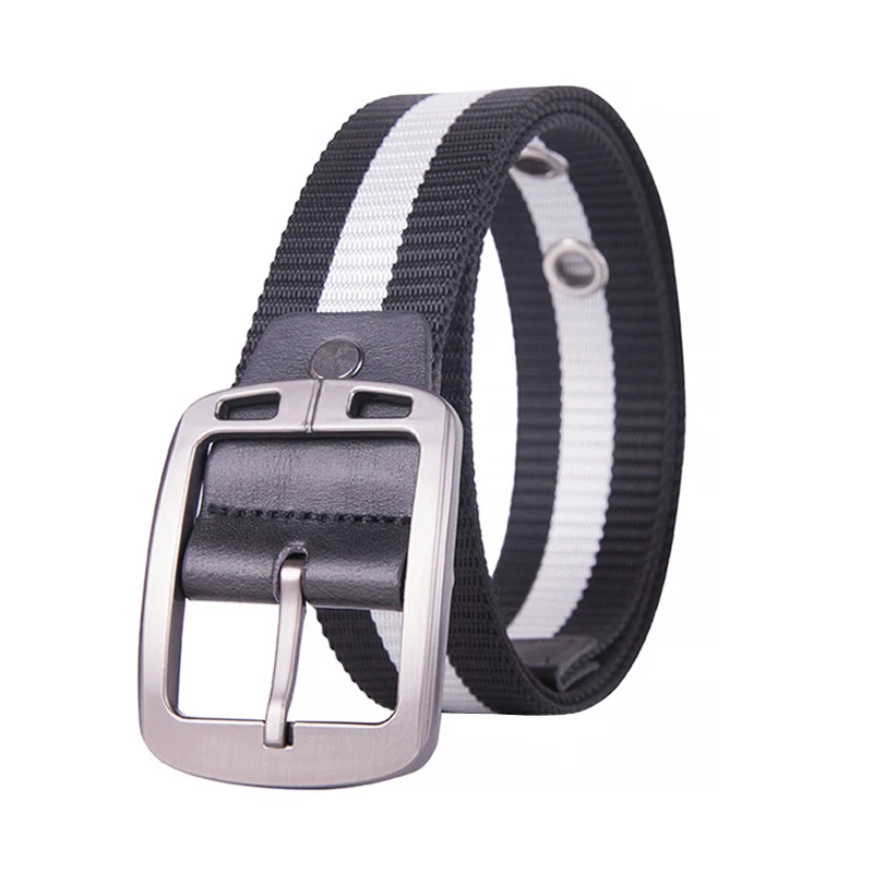 Hot Selling Unisex belt Quality Stripe Nylon Pin Buckle Men's belt Casual Weaving Nylon Women belts Luxury belt Student belts
