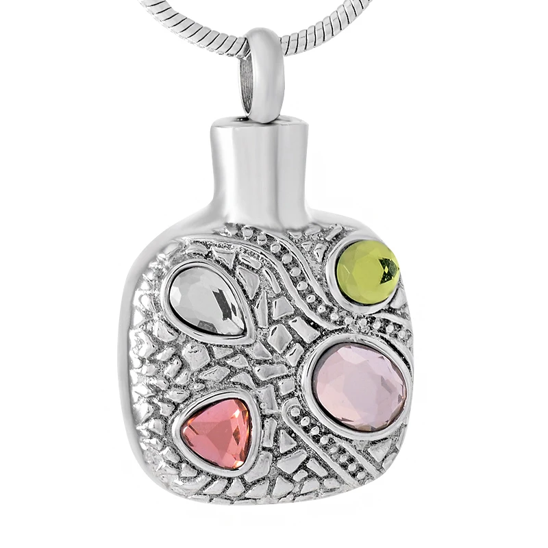 

IJD9495 квадратная форма из нержавеющей стали ожерелье для кремации пепла ожерелье с урной на память для женщин Keepsake похоронные украшения