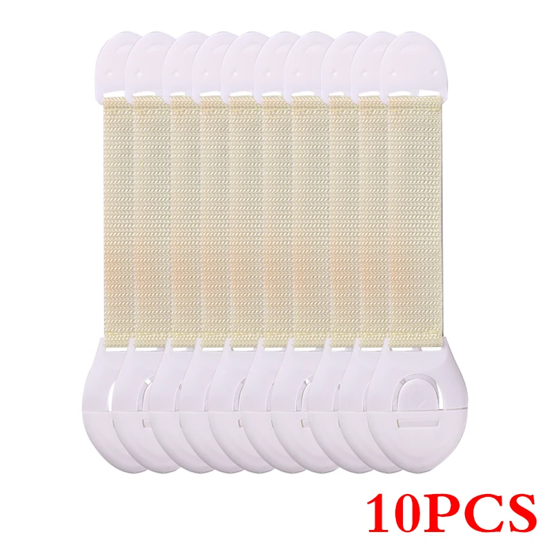 beige 10 шт./лот, защита для безопасности ребенка, замок для детского шкафа, пластиковый замок, защита для детей, Блокировка от дверей, ящиков - Цвет: beige
