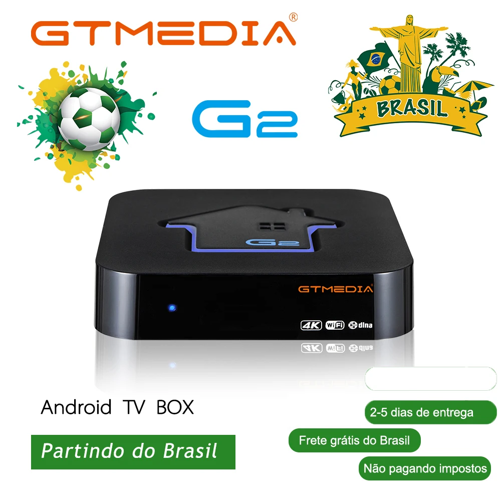 Бразильский GTMEDIA G2 Smart Tv Box Android7.1.2 ТВ ресивер для фильмов Wi Fi Европейский Netflix