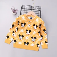 cute toddler boys clothes autumn knitted sweater mickey mouse jacquard weave pullover outfits winter little children warm tops
