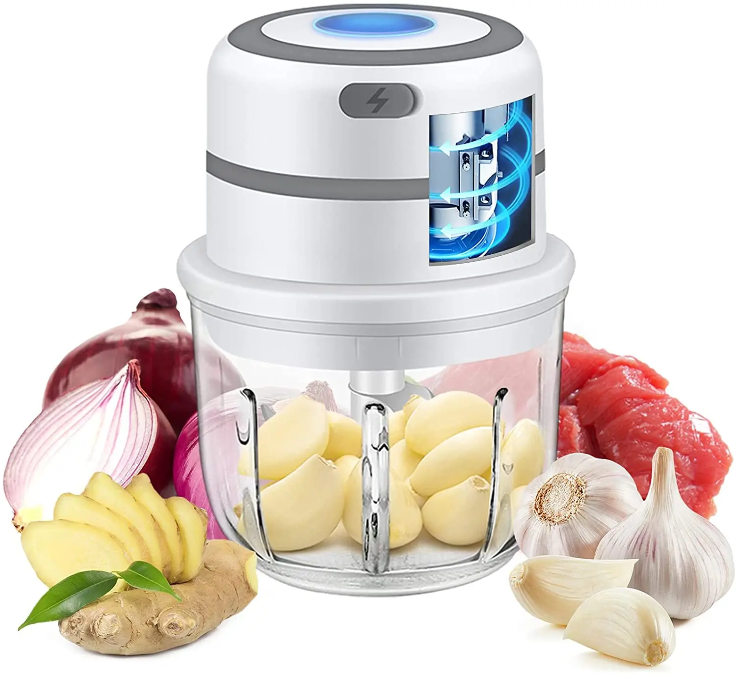 

300ML glass electric kitchen chopper garlic masher meat grinder mini food garlic chopp er kitchen gadgets Plastic below 250ML