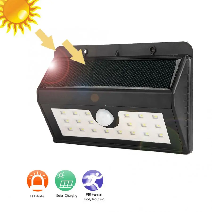 Уличная водонепроницаемая лампа 20 светодиодный солнечная энергия Пассивный ИК