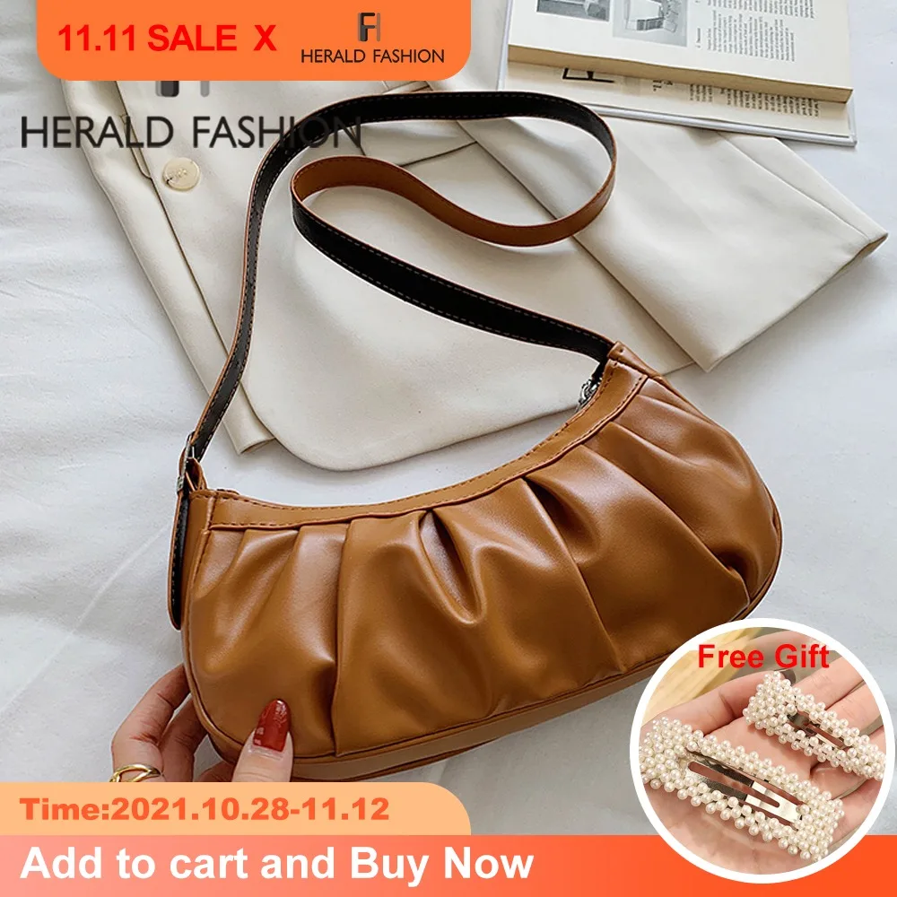 

Плиссированные дизайнерские сумки на плечо для Женщин, Модные Сумки из искусственной кожи в форме облака, Повседневная сумка для подмышек, ...