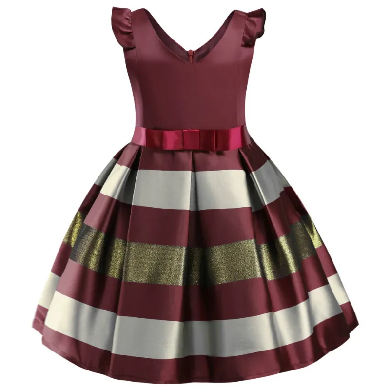 Детское платье в полоску с цветочным принтом | Детская одежда и обувь