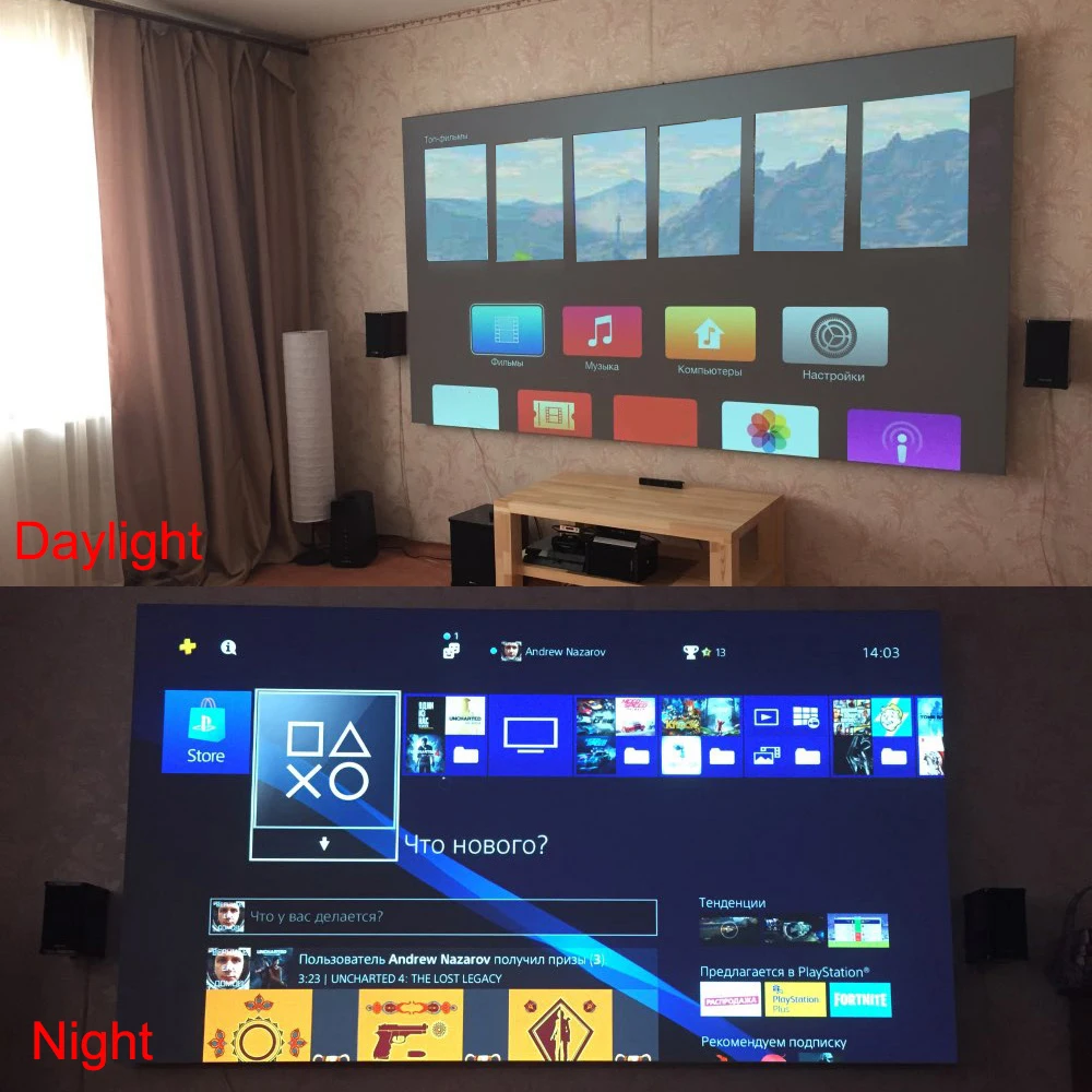 Projector Screen 30/60/84/92/100/120/130 Inch Collapsible Reflective Fabric Cloth Antilight Screen Cloth For Home Theater