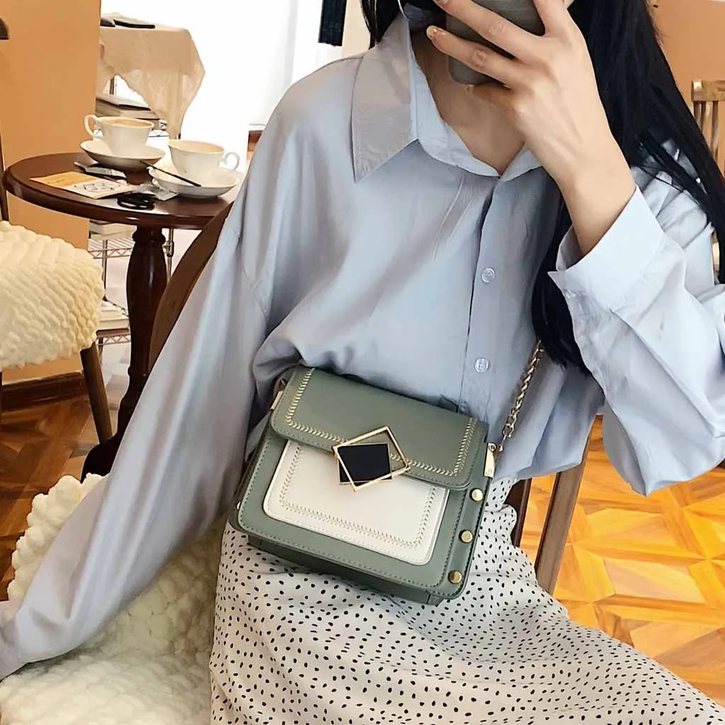 Женские сумки через плечо с цепочкой из искусственной кожи, маленькая сумка-мессенджер через плечо, специальный дизайн с замком, женские дорожные сумки