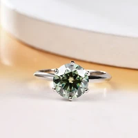 gems ballet 0 5ct1ct2ct3ct green moissanite rings for women 100 925 sterling silver bridal fine jewelry classic wedding