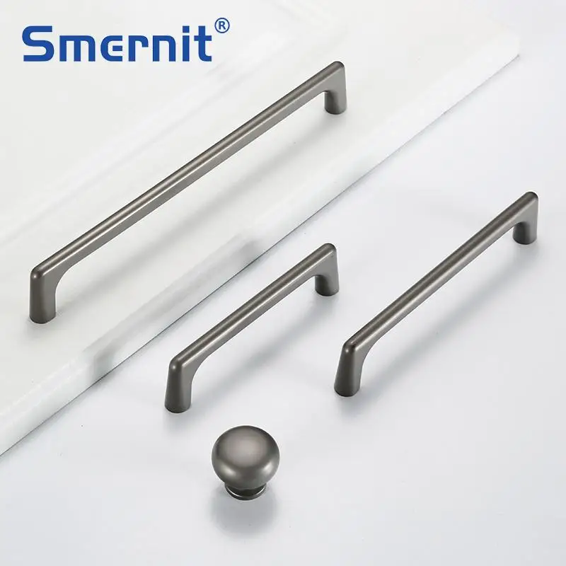 5 шт. современные серые дверные ручки и для шкафа кухонного мебельные из