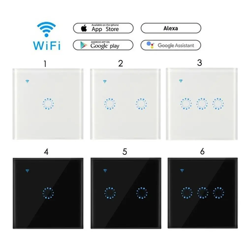 ASEER Ewelink/Tuya Smart Switch 1/2/3/4/5/6 Gang US WIFI AC90-250V ЕС светильник поддержка Alexa Google Voice Contro |