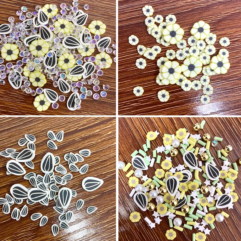 Добавки для набора слайма - милые полимерные глиняные семечки подсыпка для декора телефона "пушистые хрустящие ломтики"