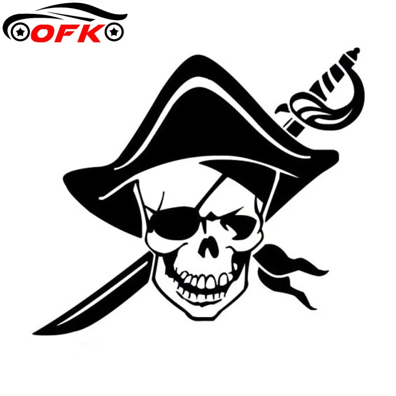 

Fashion Personalized Pirate Skull PVC Car Decoration Sticker Waterproof Cover Scratch. 18cm*15cm