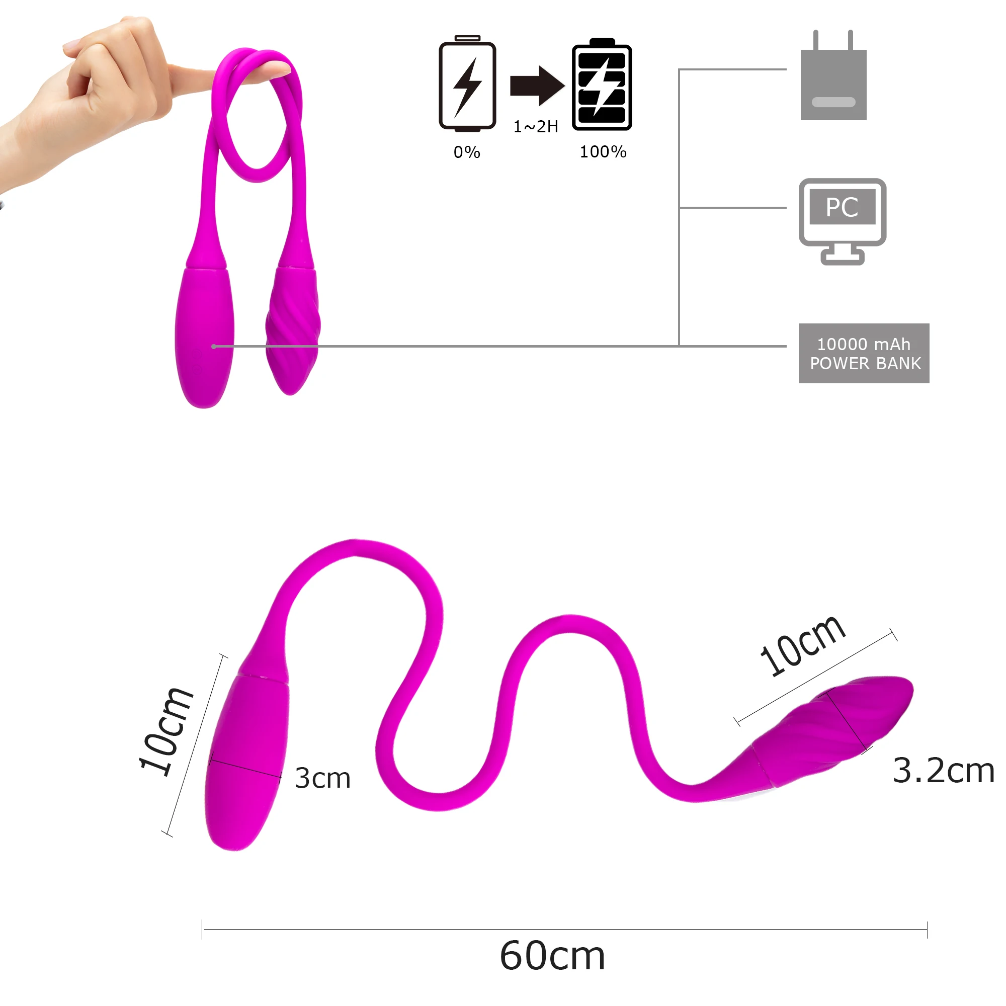 Clitoral Double-headed Lesbian Sex Toy Anal Insertion Vibrator Gay Stimulation Vagina Artificial Penis Massager | Красота и здоровье