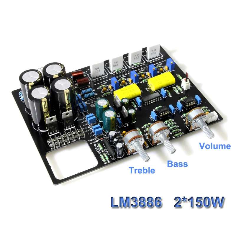 2*150 Вт LM3886 усилитель мощности аудиоплата двухканальный стерео Hi Fi звуковые