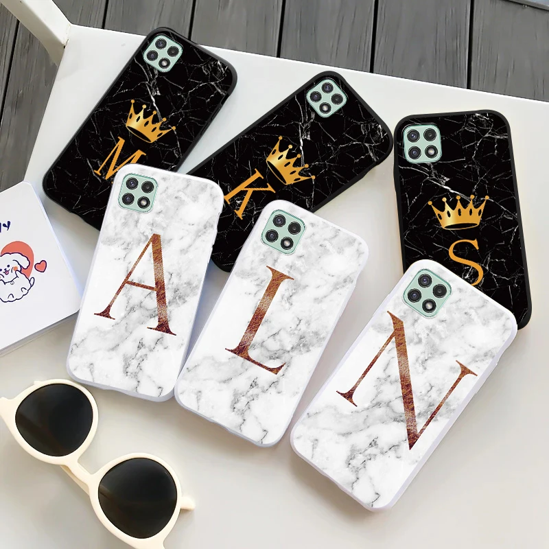 Чехол из ТПУ на самсунг Galaxy A22 с инициальными буквами чехол a22 SamsungA22 A a 22 galaxy SM-A226B