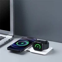 2 in 1 for iphone 1312pro11xsxmaxsamsung fast magnet qi wireless charger fast charging for apple watch 6 5 for airpods pro