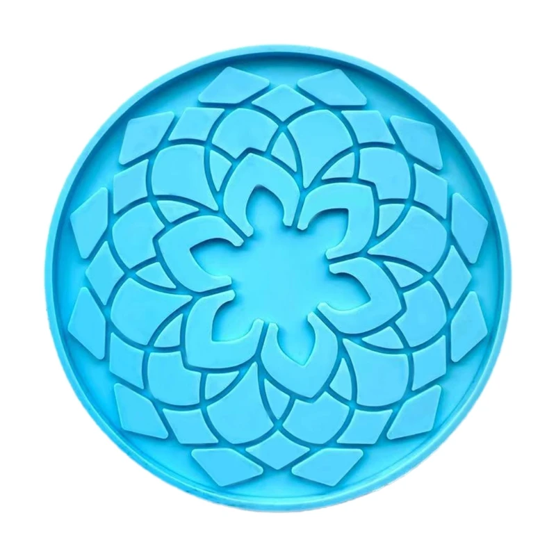 

Mandala Coaster Epoxy Resin Mold Round Cup Mat Mug Pad Silicone Mould DIY Crafts Ornaments Home Decorations Casting Tool