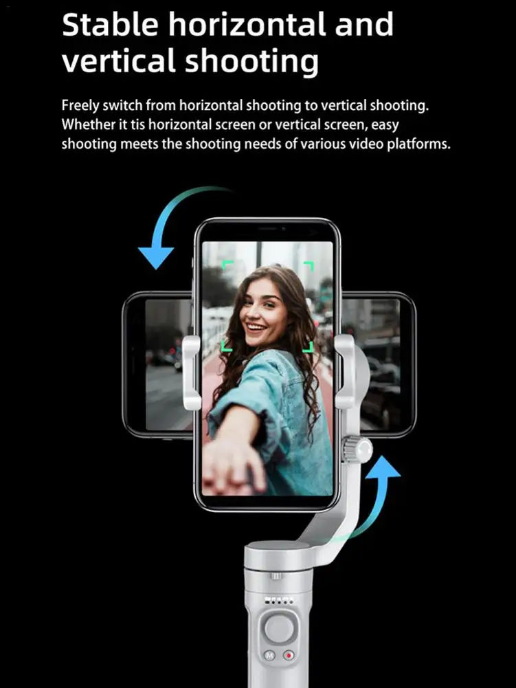 Three-axis Handheld Gimbal Stabilizer HQ3 Mobile Phone Stabilizer Portable Foldable Anti-shake Smart Photography Camera Bracket