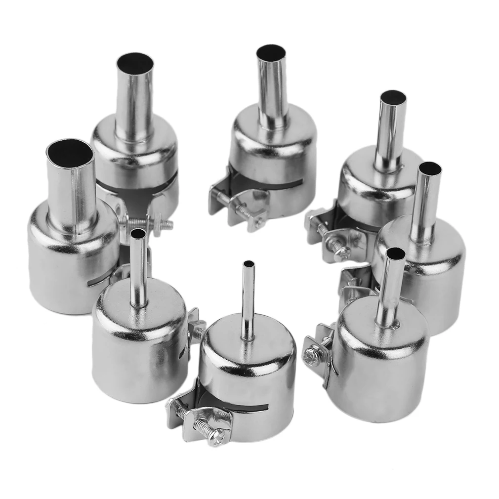 

8PCS Hot Air Gun BGA Nozzles Tool Kits For 850 852D Series Hot Air Soldering Station Rework ICs Repair Tools Nozzle