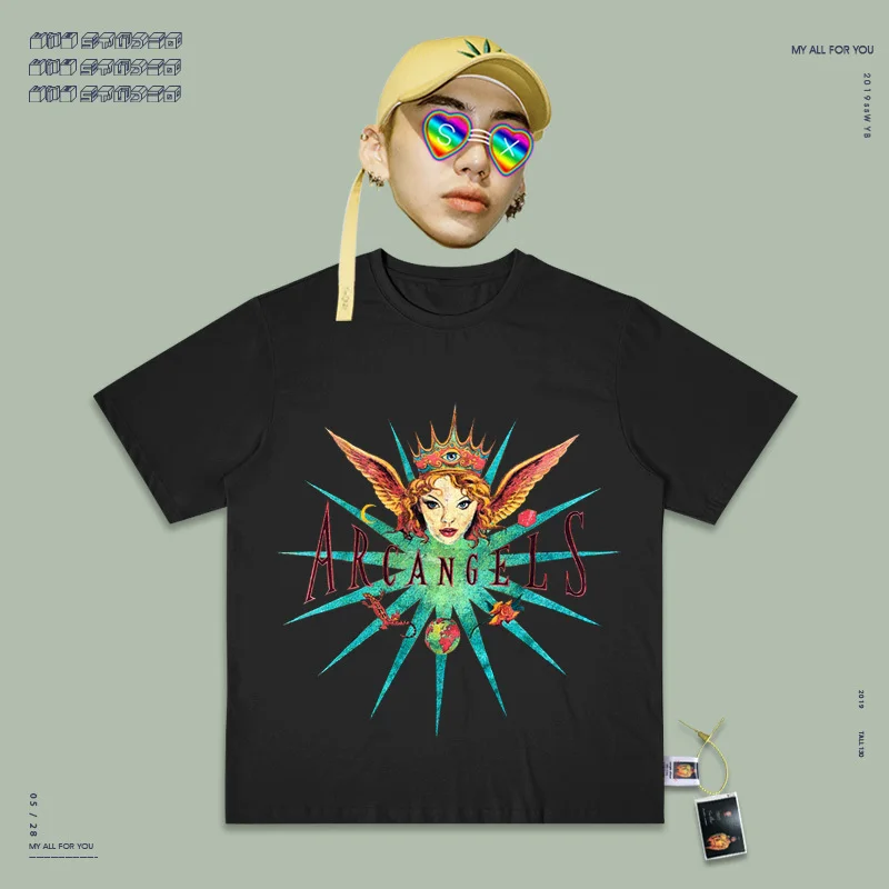 Совместно бренд Tide короткий рукав одежда мужской Ins Футболка женщина Hong Kong аромат