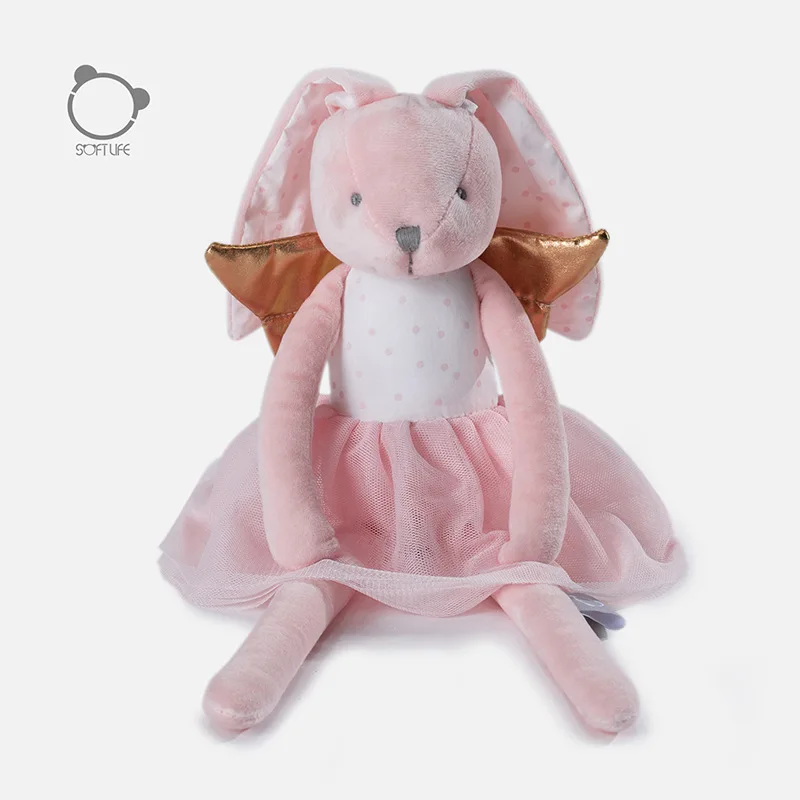 

Cute Pink Angel Wings Bunny Soft Plush Toys Stuffed Animal Rabbit Doll Baby Shower Gifts For Girls Children Christmas Birthday