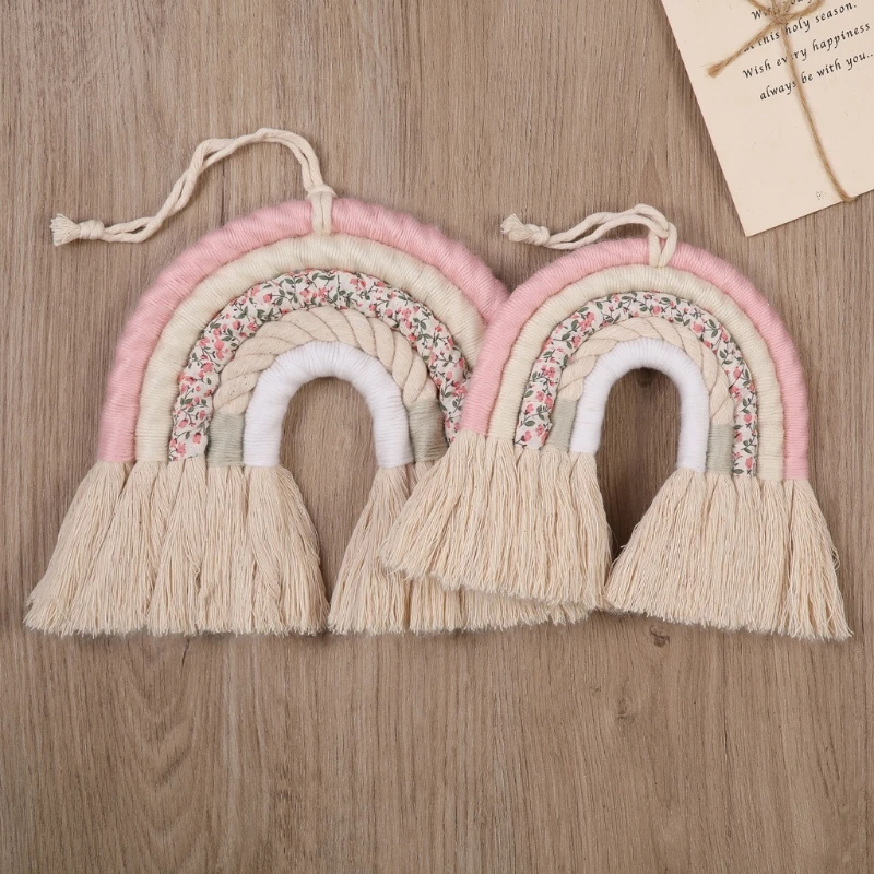 

DIY Rope Nordic Wall Hanging Ornament Handmade Woven Rainbow Room Decoration Living Room Home Decor