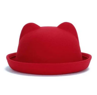 red SUOGRY новое поступление женская зимняя Осенняя уникальная Милая шерстяная фетровая шапочка с кошачьими ушками, Рождественская Кепка для девочек - Цвет: red