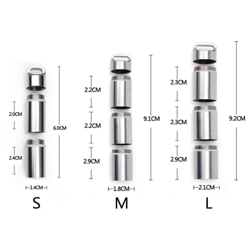 

Portable EDC Pill Medicine Storage Container Multi Grid Stainless Steel Sealed Waterproof Leak Proof Holder Hanging Box Tools