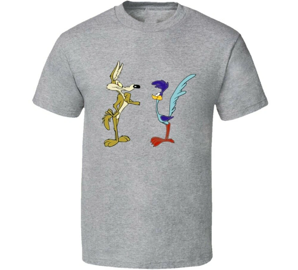 Wile E Coyote And The Road Runner Классическая винтажная школьная футболка с рисунками из