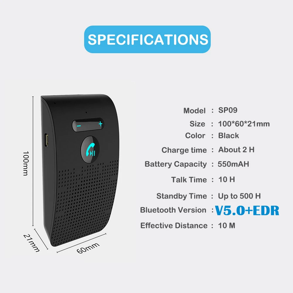 Автомобильный комплект громкой связи Bluetooth 5 0 Громкая связь MP3 музыкальный плеер