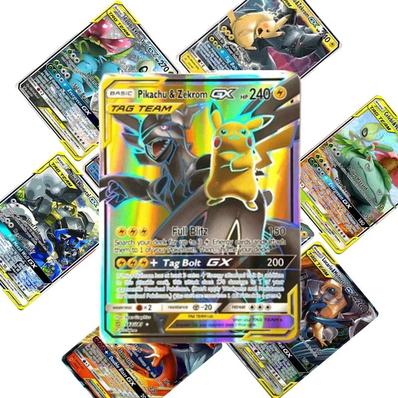 TOMY 200 шт. GX Pokemon TAG TEAM Card Lot с 80tag team 20mega 20 ultra beast Gx|Коллекционные игральные карты| |