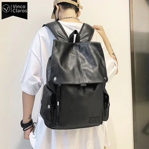 fashion urban man backpack luxury designer soft leather mens backpacks unisex laptop bag large capacity school backpack for boy free global shipping