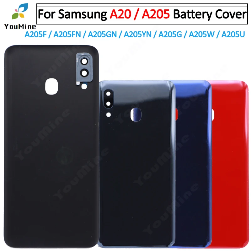 Задняя крышка аккумуляторного отсека для Samsung Galaxy A20 A205 стеклянный корпус дверь