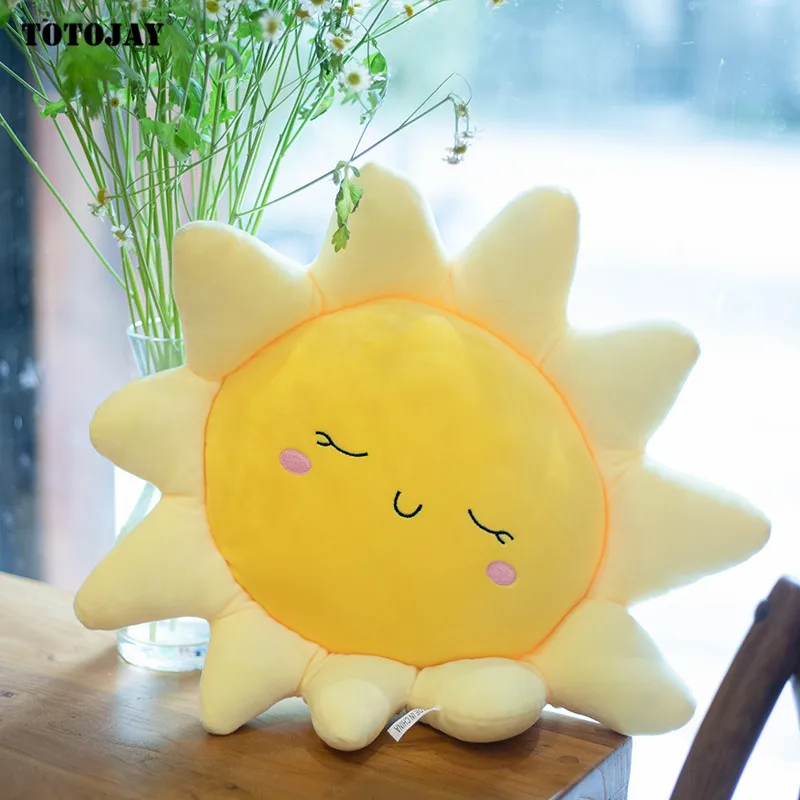 Lovely Soft Baby Plush Pillow Sleeping Sun Cloud Shaped Cartoon Bed Car Decor Nursing Yellow Pink Blue Sofa Cushion Girls Gift | Игрушки и