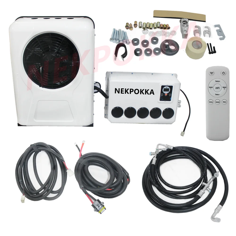 12V 24V electric air conditioner for trucks, excavators, construction vehicles, station wagons, camping vehicles, RVs