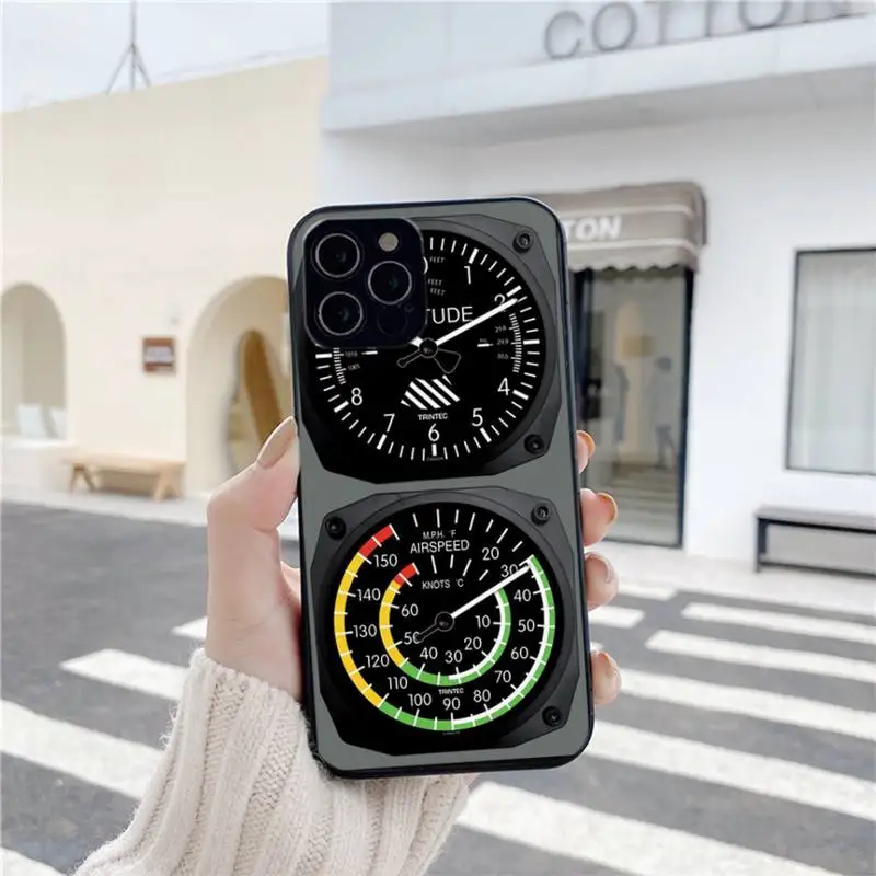 

Aviation Aeroplane Helicopter Cockpit Instrument Phone Case For Iphone 6 6s 7 8 Plus XR X XS XSmax 11 12 Pro Mini Max
