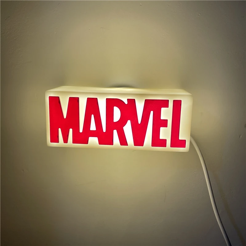 Светодиодный ночник с логотипом Marvel настольная лампа Мстители USB прикроватная