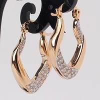 jk new fashion v shape hoop earrings for women silver colorgold color shiny cz anniversary party love jewelry earrings
