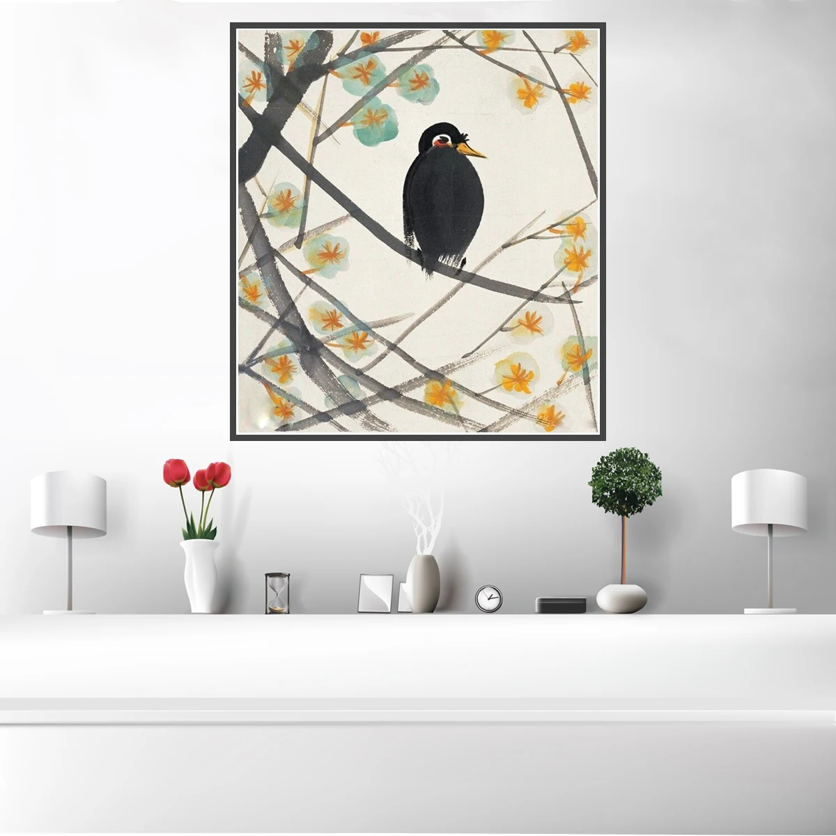 Постер на холсте с изображением совы и птиц настенное украшение для