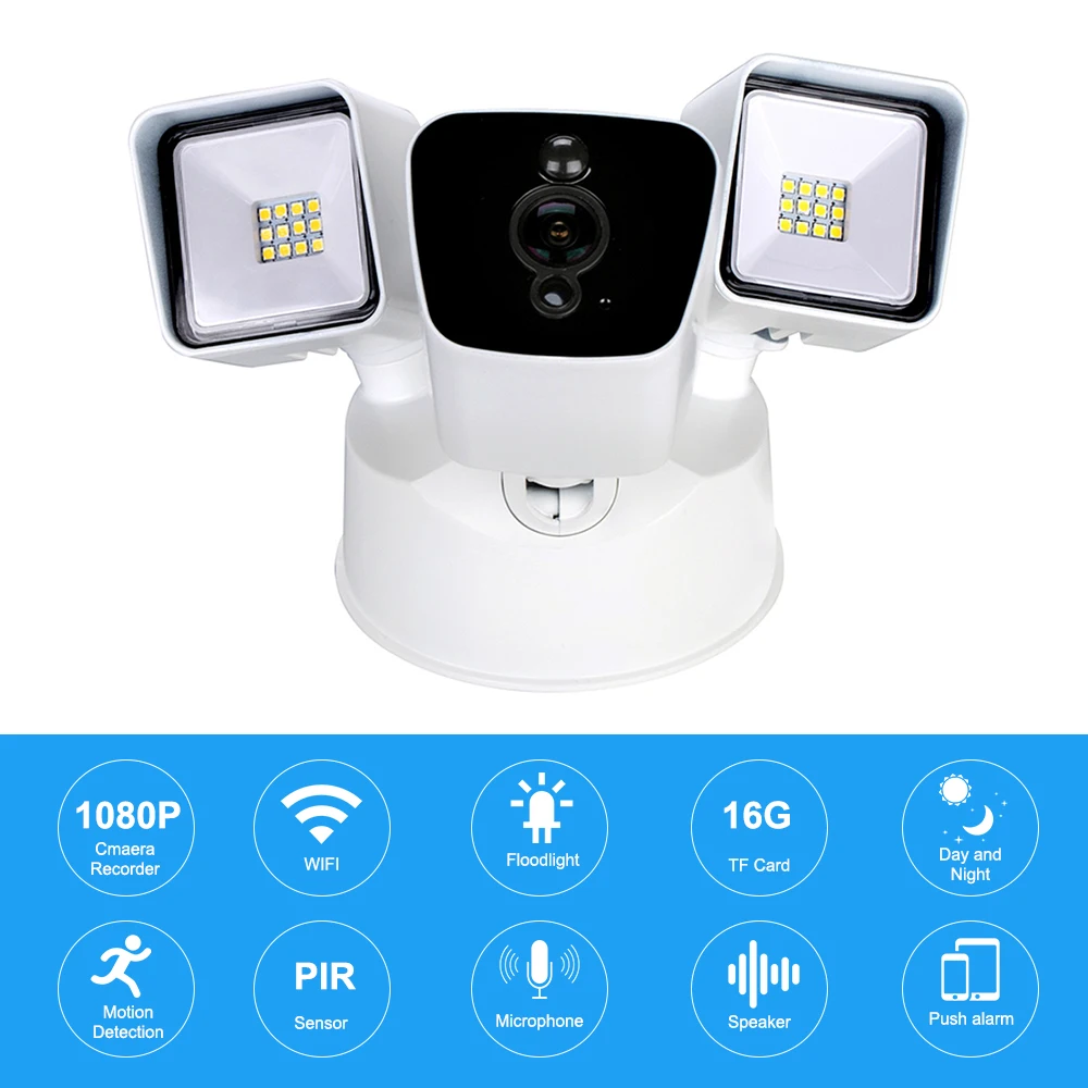Прожекторная камера 1080P Wi Fi видеокамера водонепроницаемая безопасности