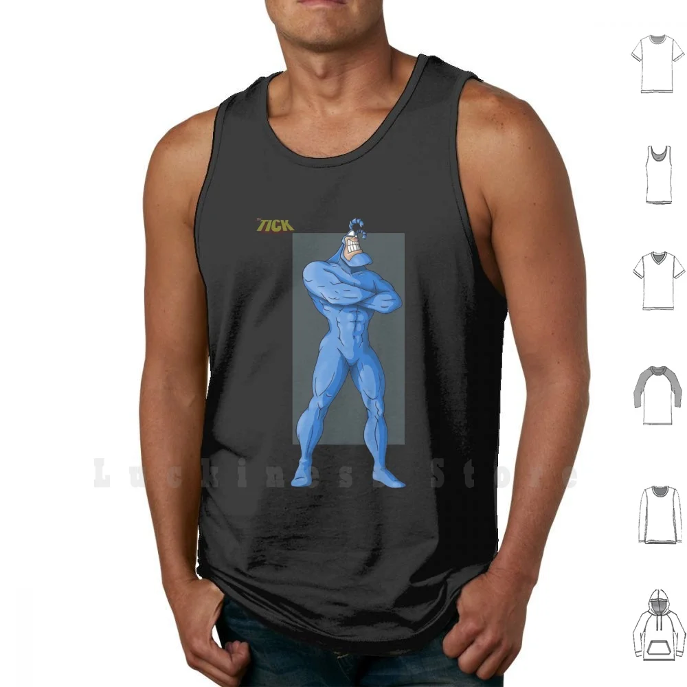 

The Tick tank tops vest 100% Cotton Tv Series Popular Series Tv Shows Comic Animation Superhero Comedy The Tick Spoon