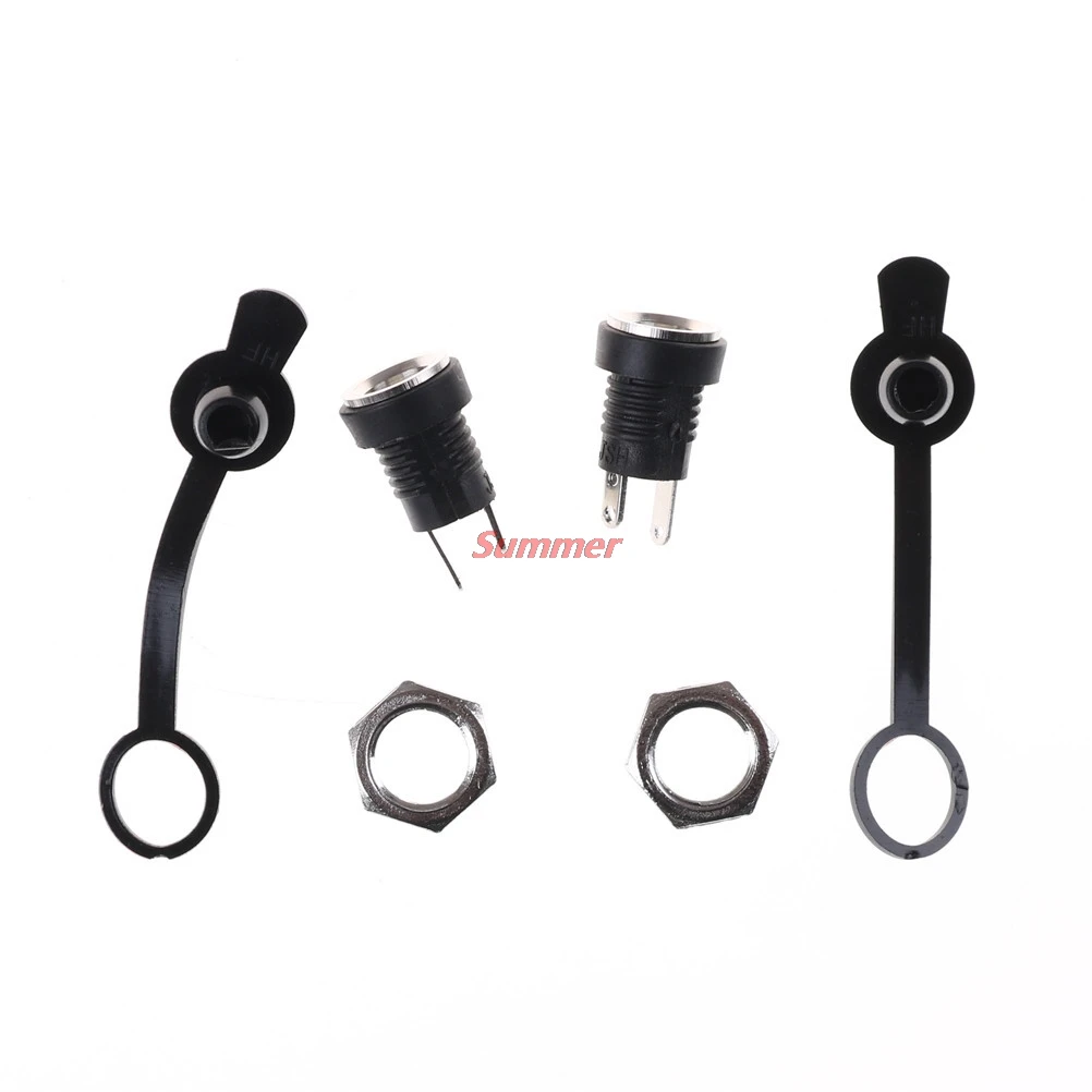 

Hot 2 Sets 12V 3A DC Power Male Plug + Female Socket + Waterproof Jack With Nut Panel Mount Female DC Socket Power Plug