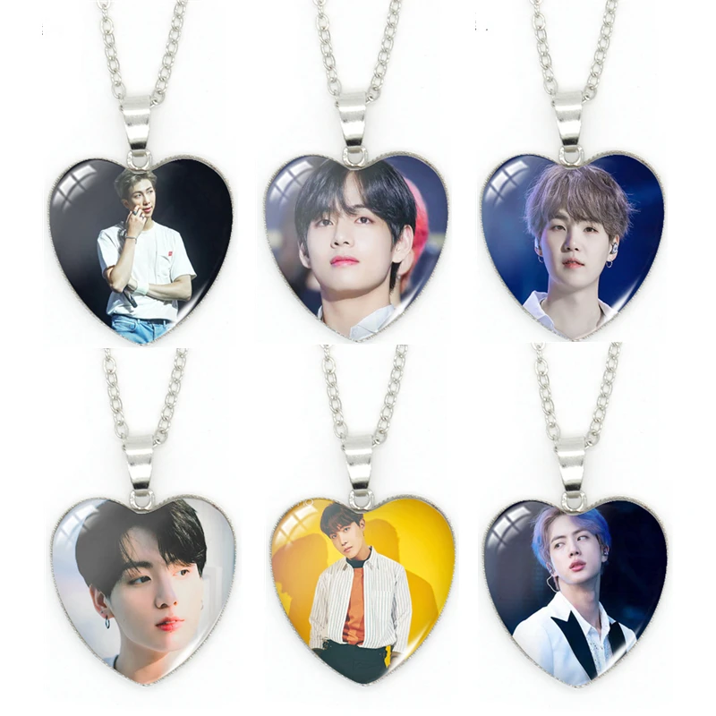 Bangtan Boys Photo стильный элегантный кулон &quotСердечко&quot 2021 JIMIN V Юнга Кук J HOPE RM SUGA JIN