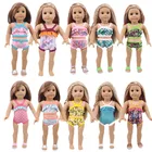 Женские Купальники с принтом, подходит для 18-дюймовых американских кукол 43 см, аксессуары для одежды, игрушки для девочек, подарок на день рождения