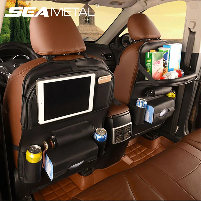 Органайзер для автомобильного сиденья сумка складной столик универсальный
