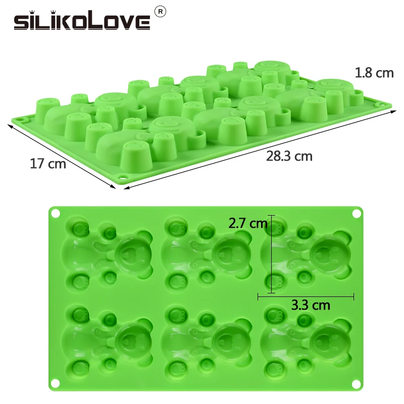 Силиконовая форма для шоколада SILIKOLOVE с милым медведем выпечки сделай сам