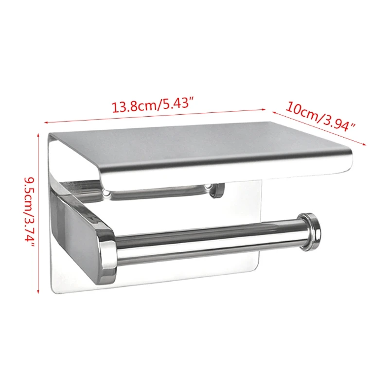 

2021 New Stainless Steel Wall Mounted Toilet Roll Paper Holder Self-Adhesive Tissue Rack