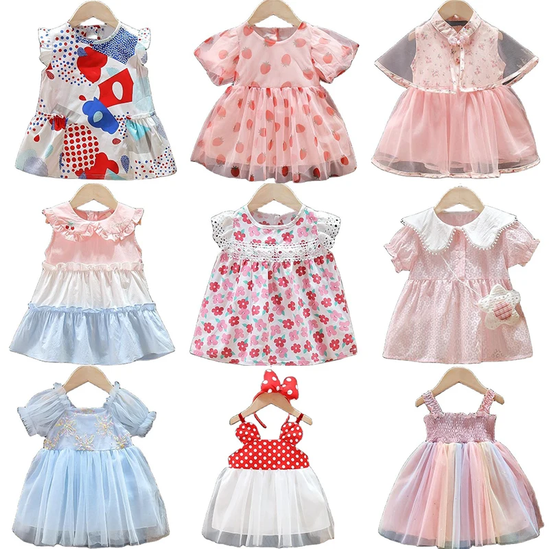 Baby Girls Dress 2021 Summer Cute Cartoon Baby Princess Birthday Party Mesh Dresses Costume Toddler Infant Kids Clothing